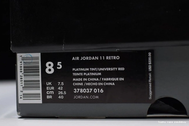 Cheap Husky 11 Air Retro Platinum Jordan 378037-016 Tint 0802